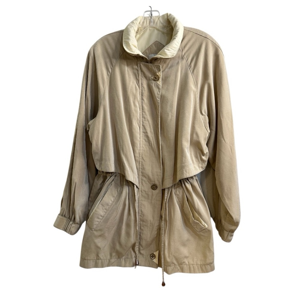 Jacqueline Ferrar Vintage Beige Button Front Lightweight Jacket Size M